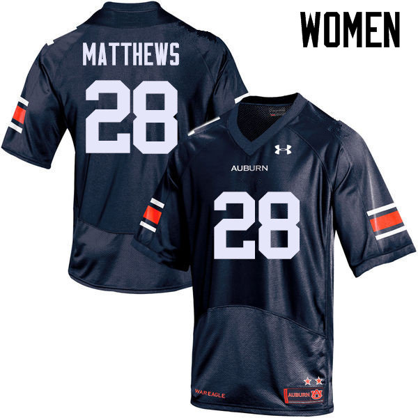 Auburn Tigers Women's Tray Matthews #28 Navy Under Armour Stitched College NCAA Authentic Football Jersey YNT0774JD